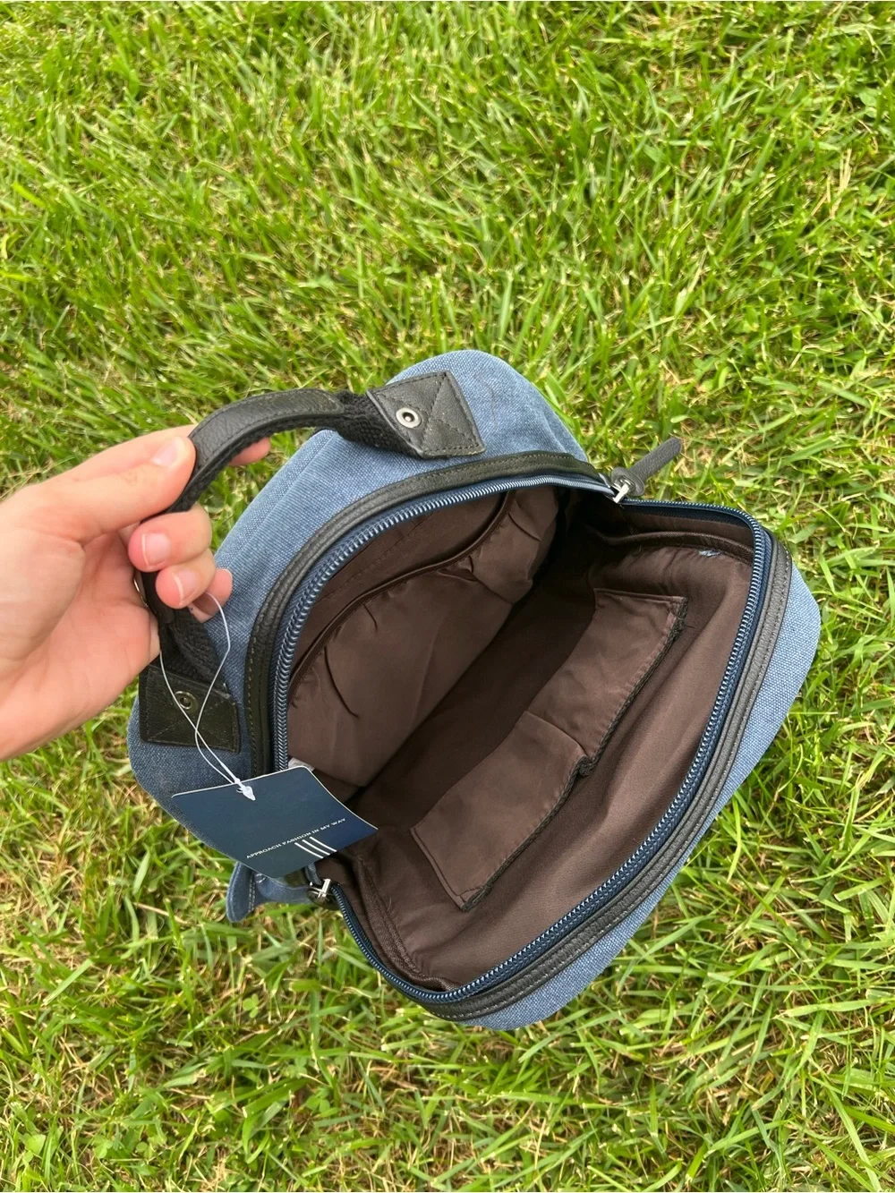 Large Crossbody Canvas Sling Bag with Front Organizer Messenger Backpack Blue